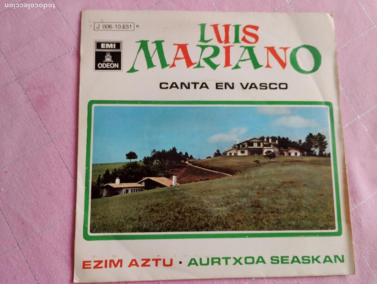 Discos de vinilo: Luis Mariano &lrm;&ndash; Canta Al Pa&iacute;s Vasco 1971 ed espa&ntilde;ola