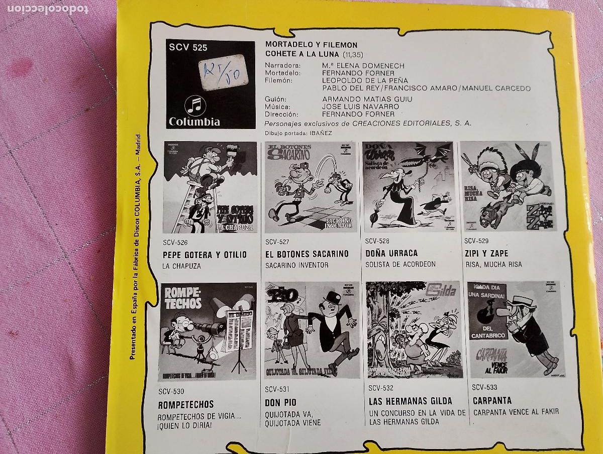Discos de vinilo: mortadelo Y Filem&oacute;n &lrm;&ndash; Cohete A La Luna 1971 - Foto 5