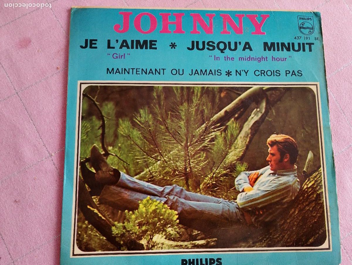 Discos de vinilo: JOHNNY HALLYDAY, JE L&acute;AIME &uml;GIRL&uml;, AHORA O NUNCA, HASTA MEDIANOCHE, NO LO CREAS