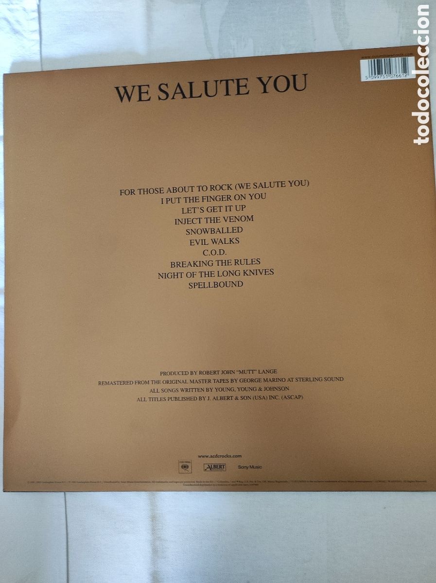 Discos de vinilo: AC/DC - FOR THOSE ABOUT TO ROCK... - Foto 2