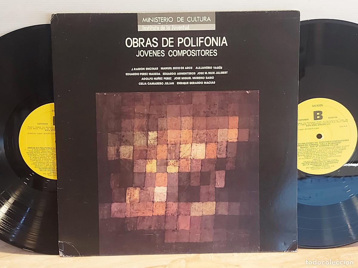 Discos de vinilo: J&Oacute;VENES COMPOSITORES / OBRAS DE POLIFON&Iacute;A / MIN. DE CULTURA / DOBLE LP-1984 / DE LUJO. ****