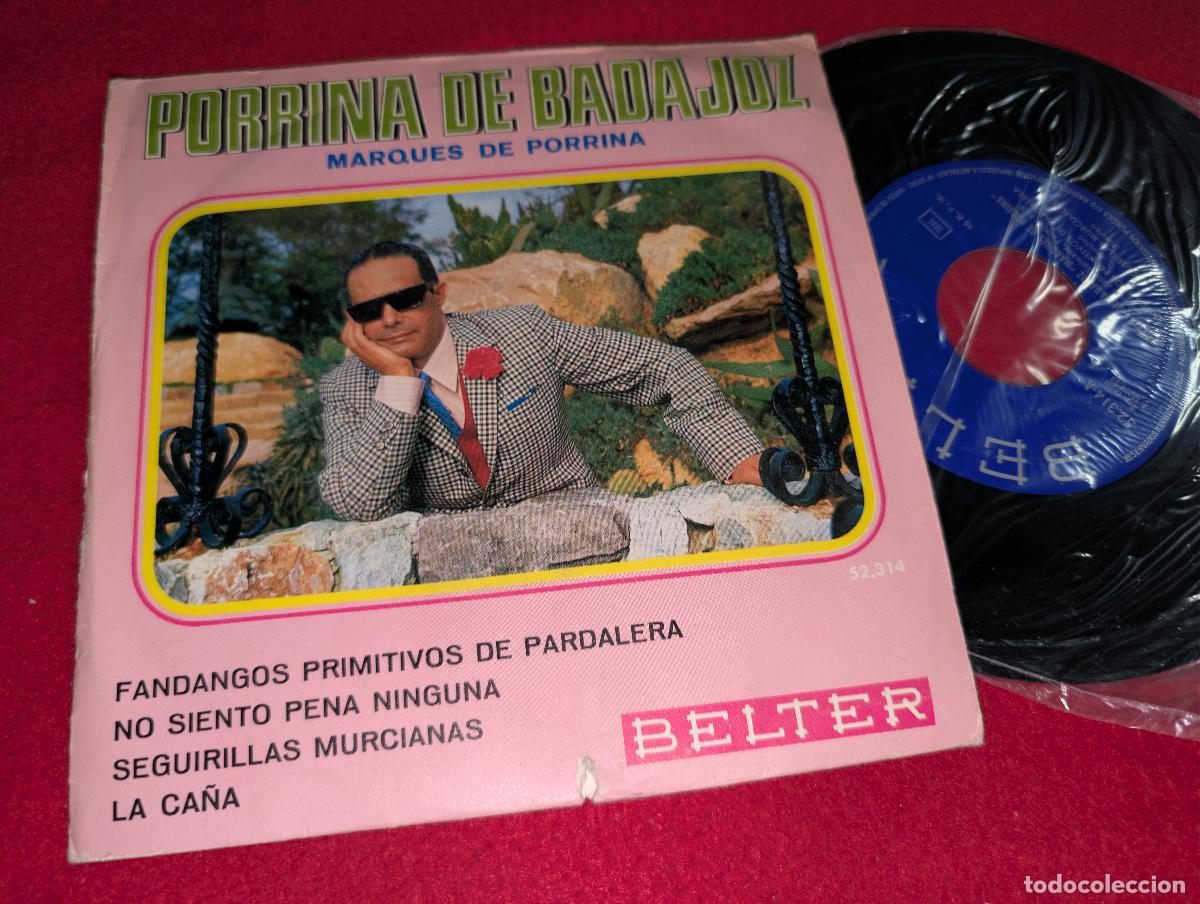 Discos de vinilo: PORRINA DE BADAJOZ & JUAN SALAZAR Fandangos primitivos de pardalera +3 EP 7'' 1969 Belter