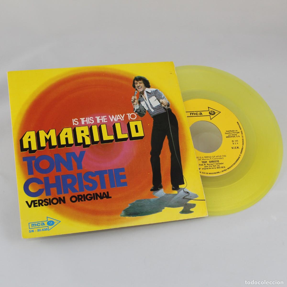 Discos de vinilo: Vinilo Tony Christie Amarillo 7&rdquo; Single 1972 MCA