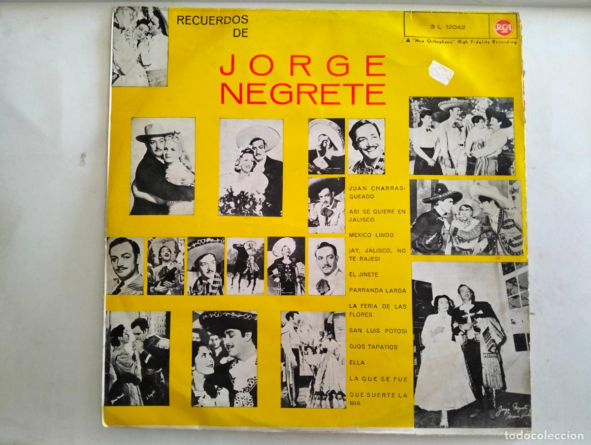 Discos de vinilo: RECUERDOS DE JORGE NEGRETE, DISCO LP, EDITADO RCA, A&Ntilde;O 1959