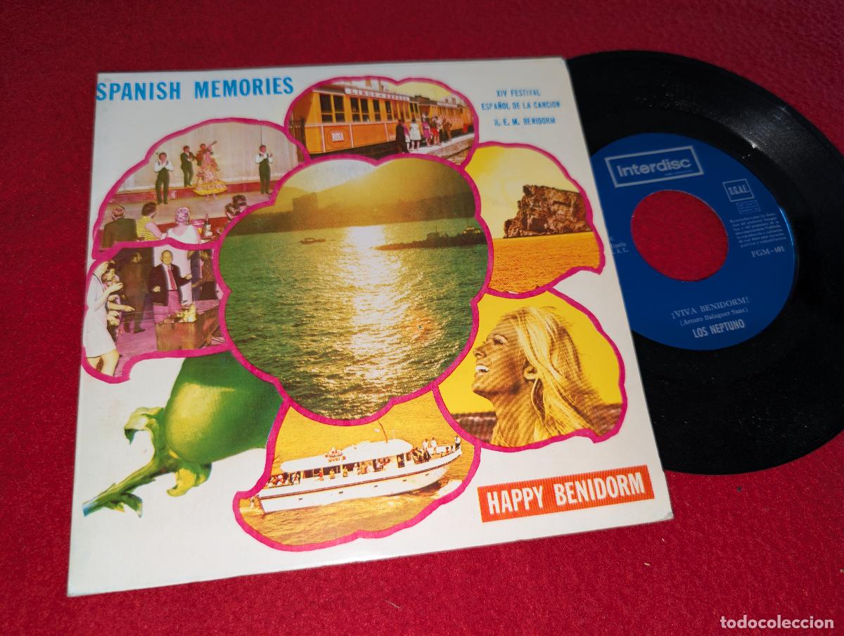 Discos de vinilo: LOS MUSICTUR/LOS NEPTUNO Benidorm es sonrisa +1 7'' SINGLE 1972 Interdisc