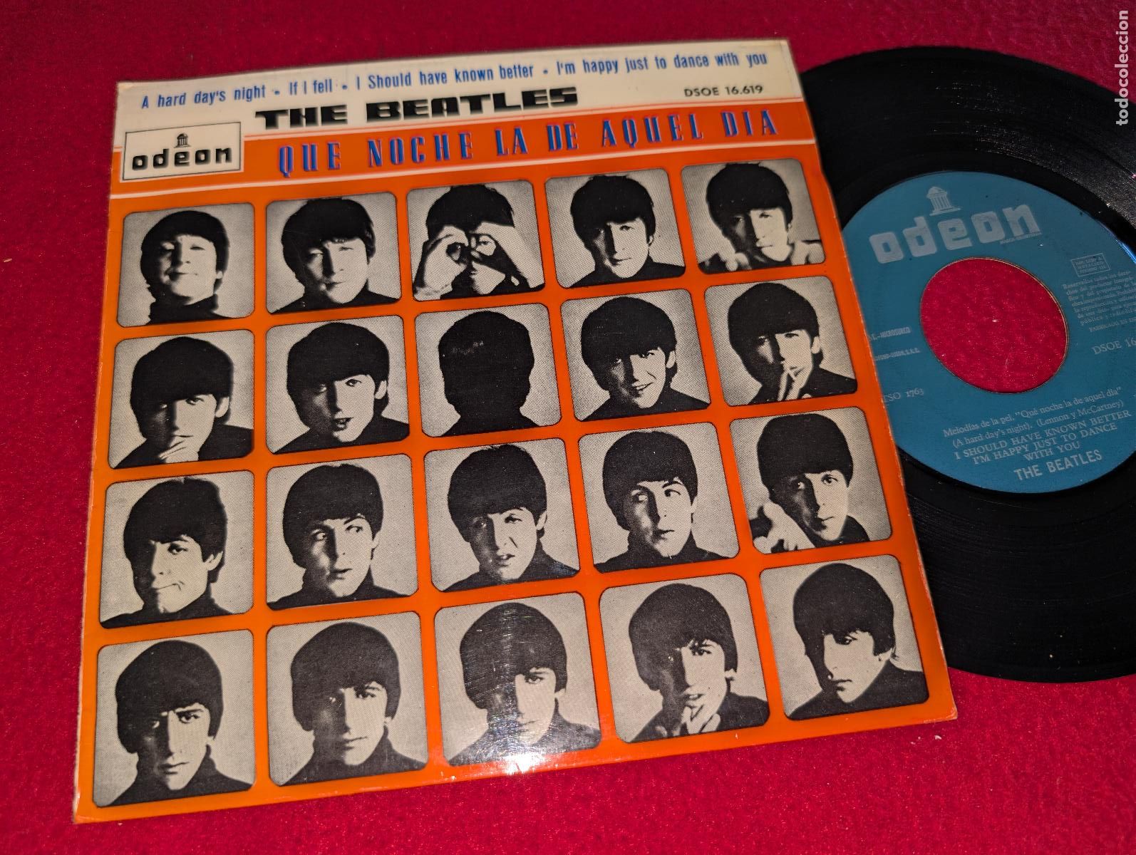 Discos de vinilo: THE BEATLES Que noche la de aquel dia. A hard day's night +3 EP 7'' 1964 DSOE 16619 SPAIN ESPA&Ntilde;A