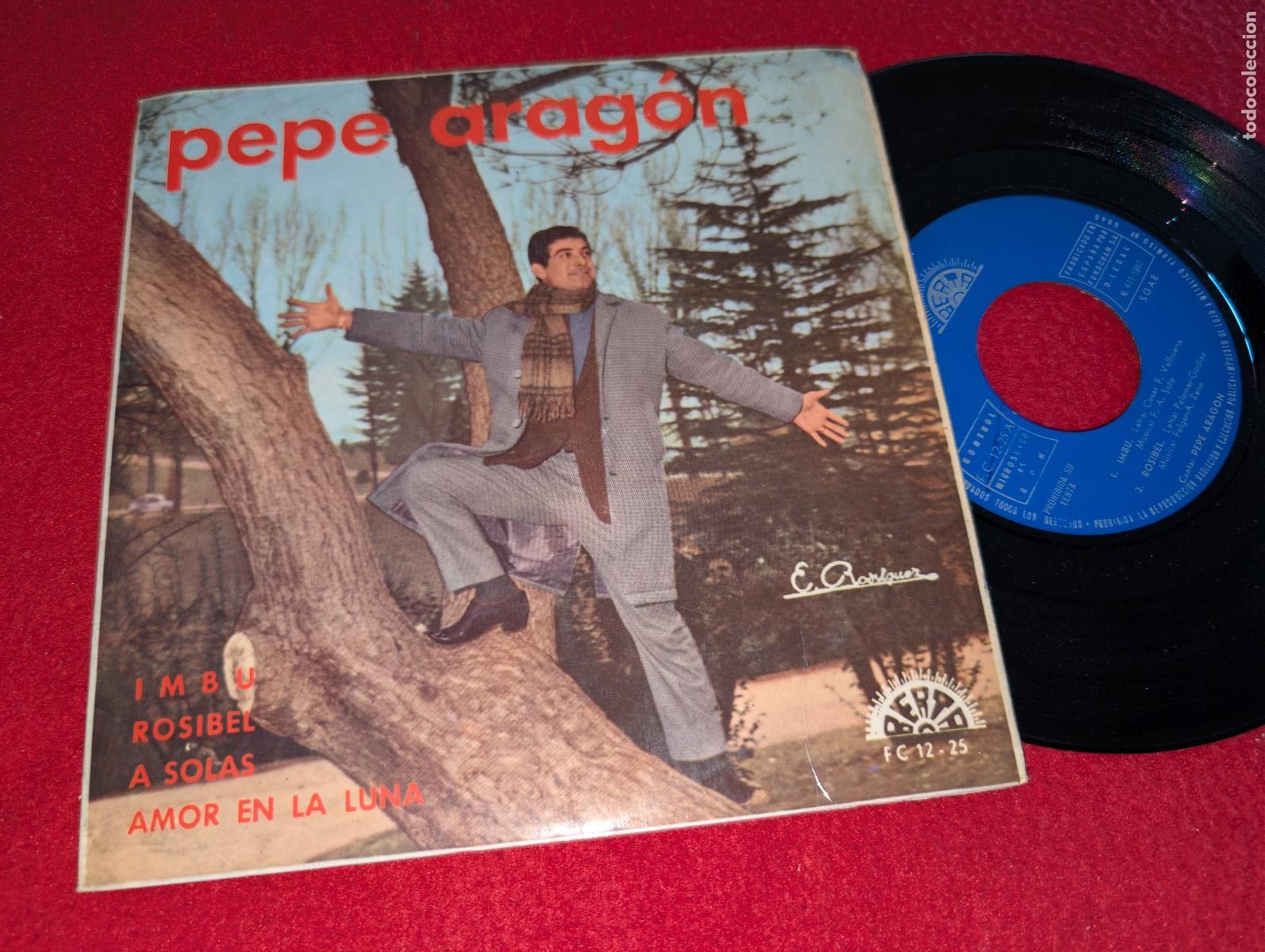 Discos de vinilo: PEPE ARAGON Imbu/Rosibel/A solas/Amor en la luna EP 7'' 1967 Berta