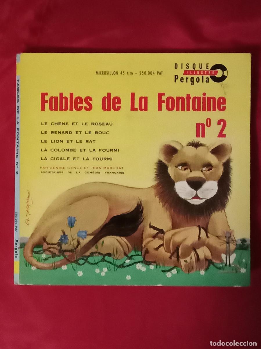 Discos de vinilo: Fables de la Fontaine - N&ordm;. 2 - Le Ch&eacute;ne Et Le Roseau / Le Lion Et Le Rat... - Edit. Disque Pergola.