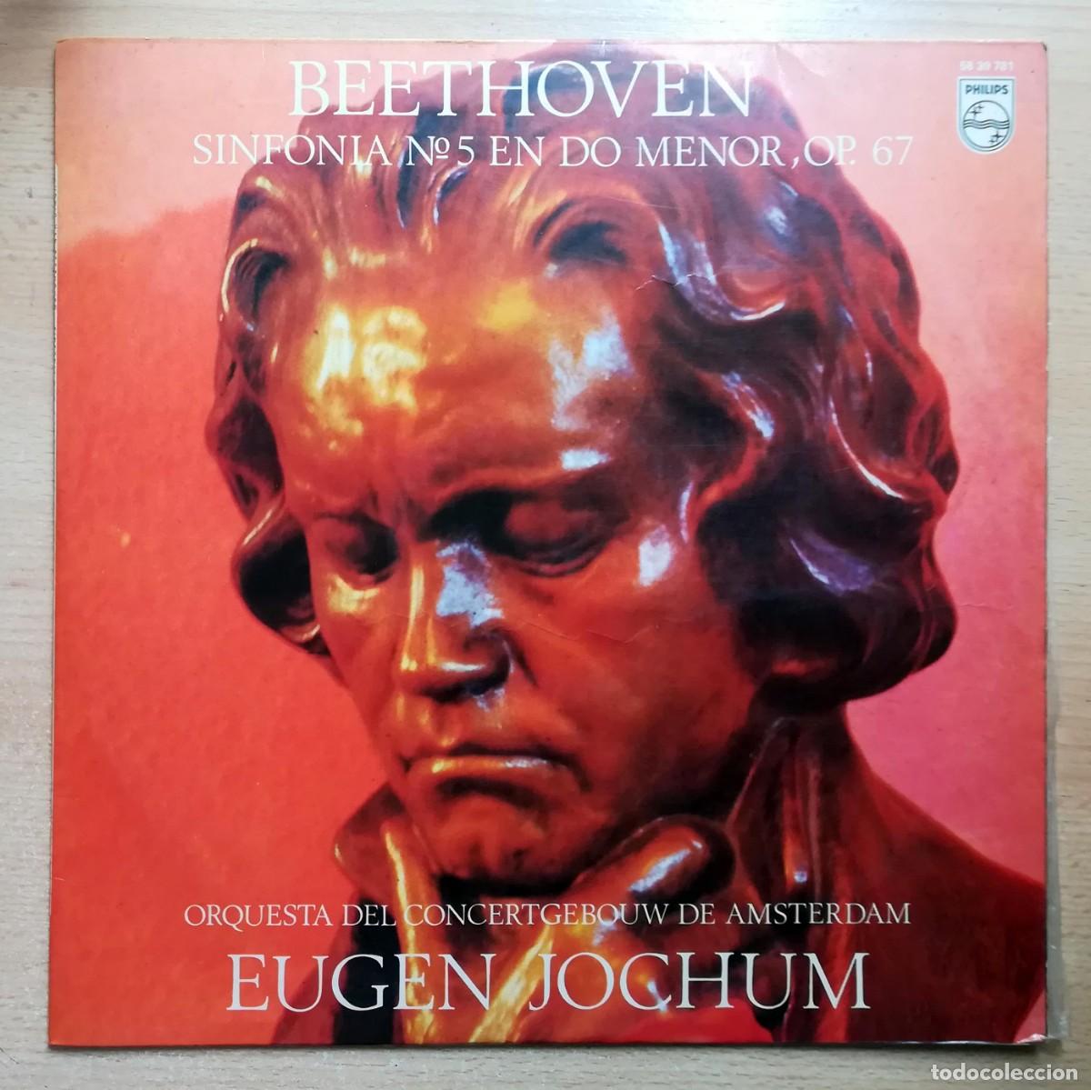Discos de vinilo: LP Beethoven. Sinfon&iacute;a N&ordm; 5 en Do Menor, Op. 67. Orq. Amsterdam. Eugen Jochum. Philips 1969.