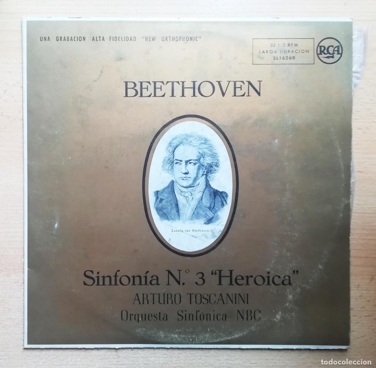 Discos de vinilo: LP Beethoven. Sinfon&iacute;a N&ordm; 3 Heroica. Arturo Toscanini. Orquesta Sinf&oacute;nica NBC. RCA 1959