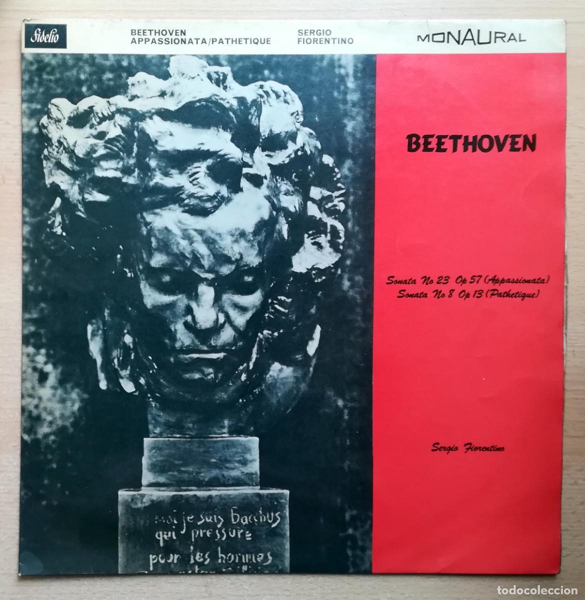 Discos de vinilo: LP Beethoven. Sonata No 23 Op 57 (Appassionata) / Sonata No 8 Op 13 (Pathetique). Sergio Fiorentino