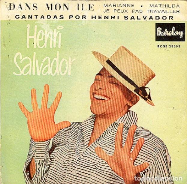 Discos de vinilo: Henri Salvador &ndash; Dans mon ile; Marianne; Mathilda + 1 &ndash; BARCLAY 28095 &ndash; 1958