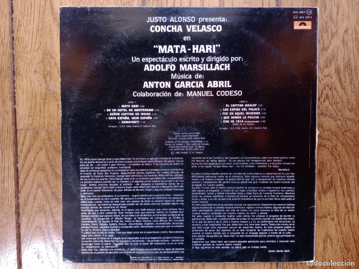 Discos de vinilo: Concha Velasco - Mata-Hari - Foto 2