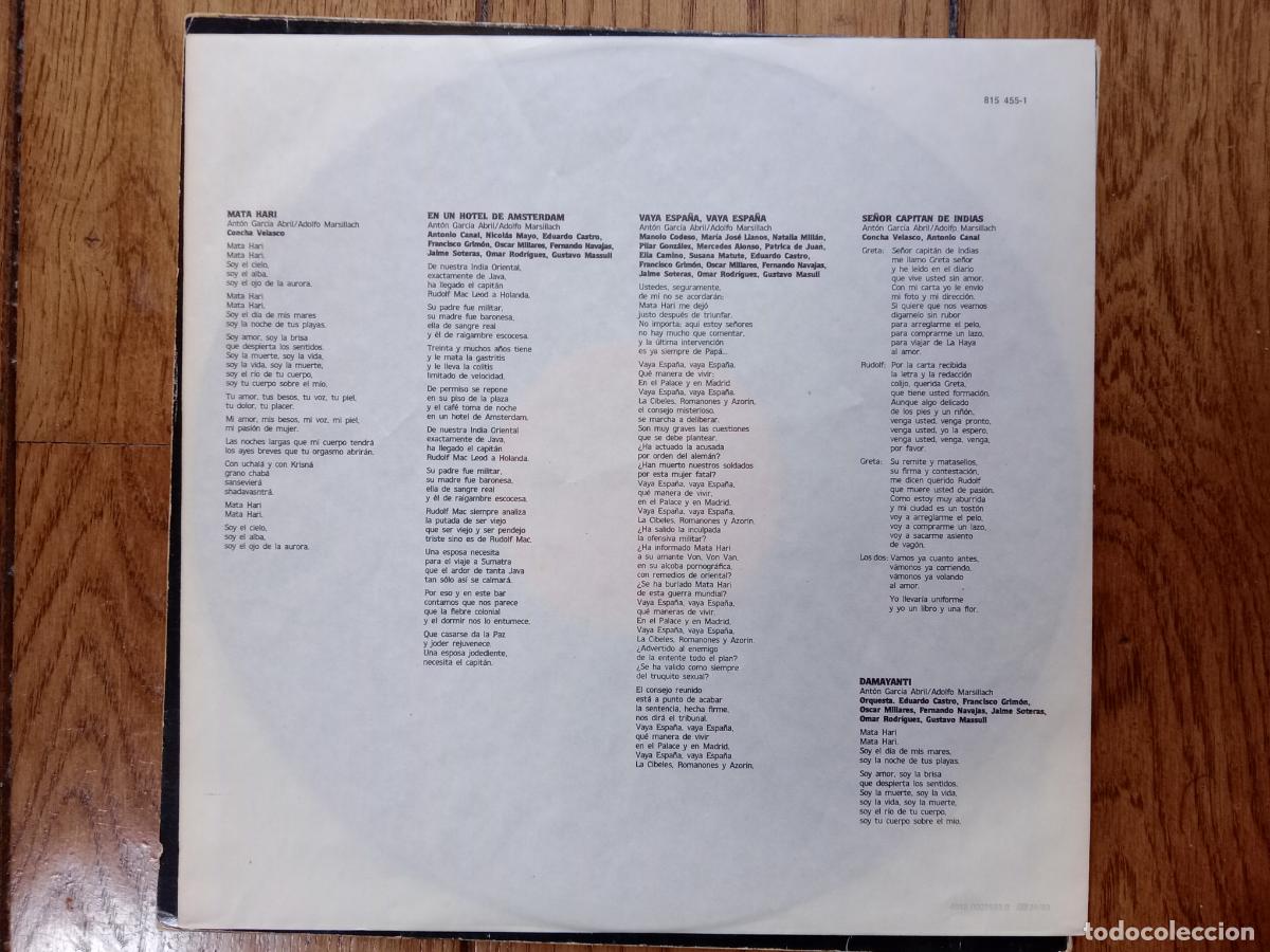 Discos de vinilo: Concha Velasco - Mata-Hari - Foto 4