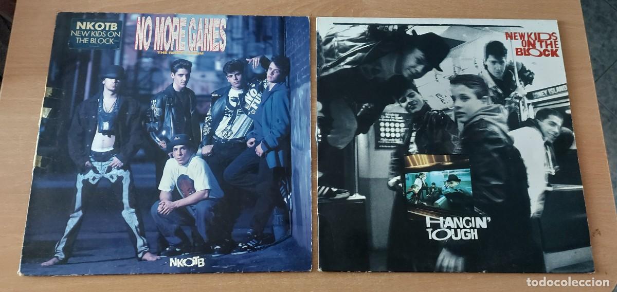 Discos de vinilo: 2 LP NEW KIDS ON THE BLOCK HANGIN TOUGH + NO MORE GAMES