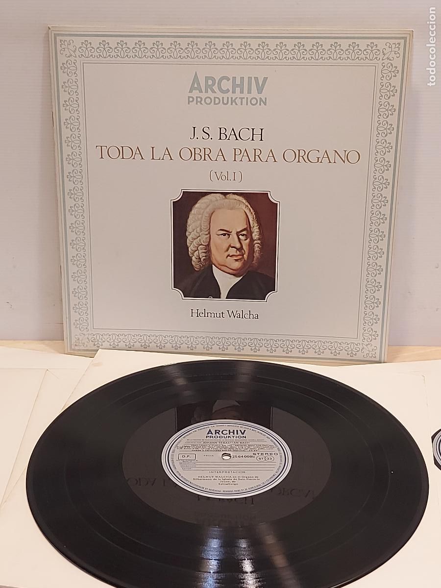 Discos de vinilo: J.S.BACH / TODA LA OBRA PARA &Oacute;RGANO / VOL. 1 / 8 VINILOS + LIBRETO / SIN LA CAJA / DE LUJO.****