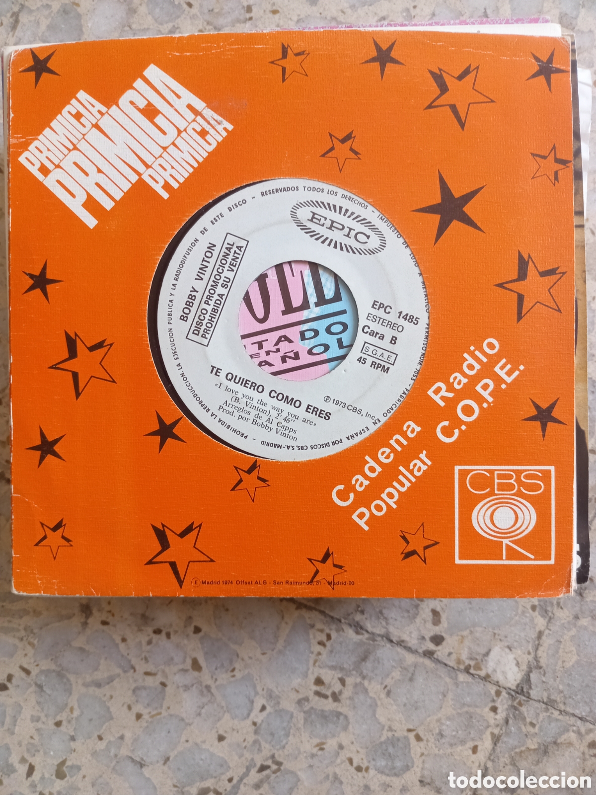 Dischi in vinile: SGL BOBBY VINTON HERIDO 1973 PROMO
