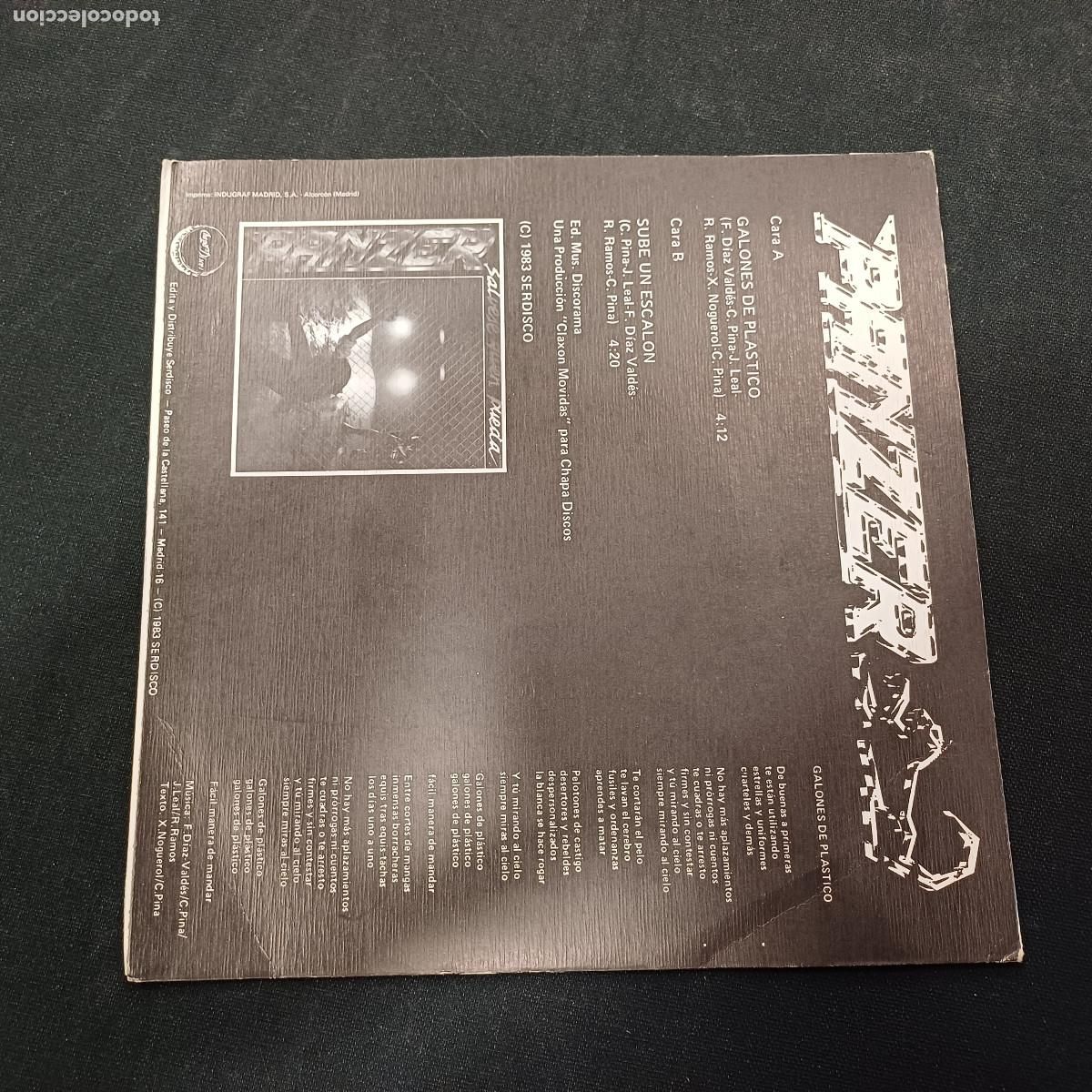 Discos de vinilo: PANZER/GALONES DE PLASTICO/SINGLE PROMOCIONAL. - Foto 3