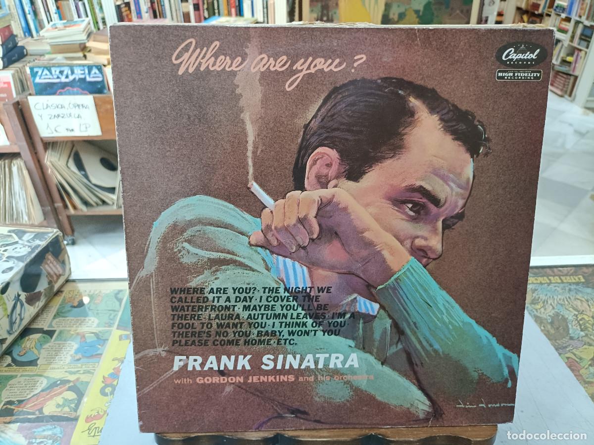 Discos de vinilo: Frank Sinatra with Gordon Jenkins and his Orchestra - Where Are You? - LP. sello Capitol 1957 (1985)