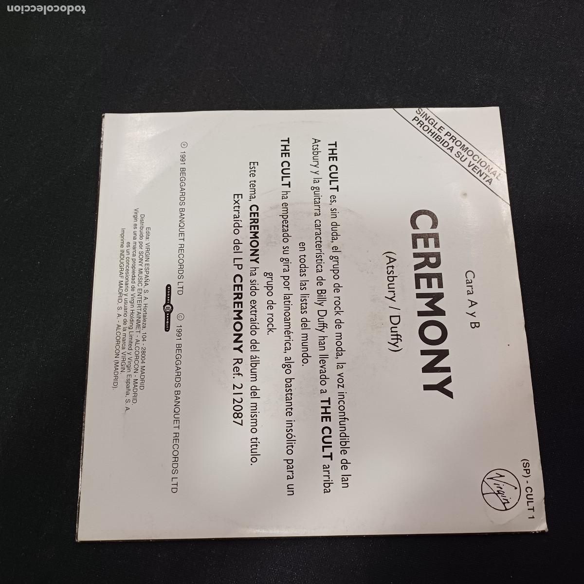 Discos de vinilo: THE CULT/CEREMONY/SINGLE PROMOCIONAL. - Foto 3
