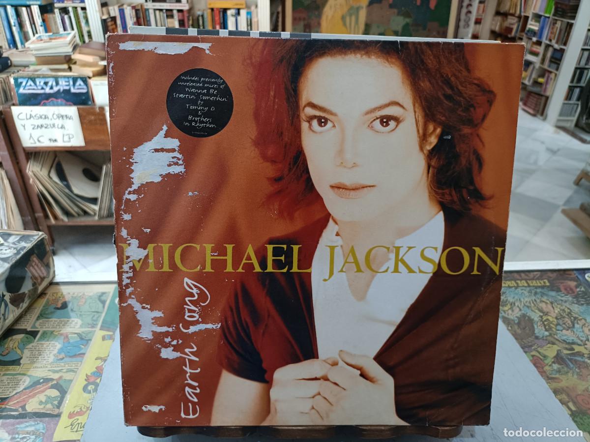 Discos de vinilo: Michael Jackson - Earth Song / Wanna Be Statin&acute; Somethin - Maxi Single sello EPIC 1995