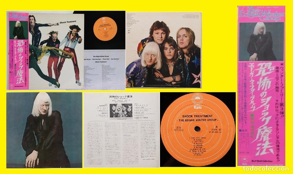 Discos de vinilo: EDGAR WINTER, shock treatment 74 COMPLETA 1&ordf; PRESS JAPAN + LIBRETO-POSTER + OBI, ENCARTE