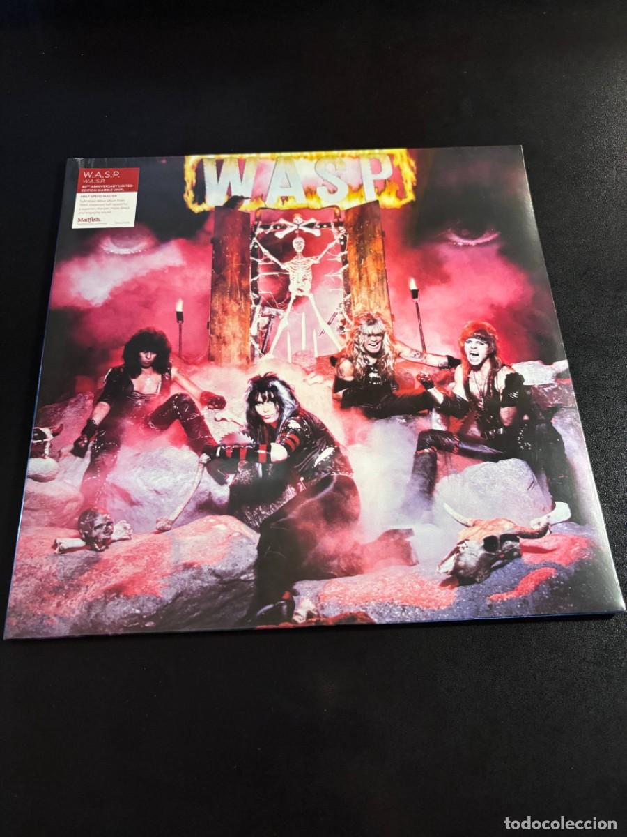 Discos de vinilo: W.A.S.P. Debut Disco de vinilo rojo marbled WASP LP heavy metal i wanna be somebody