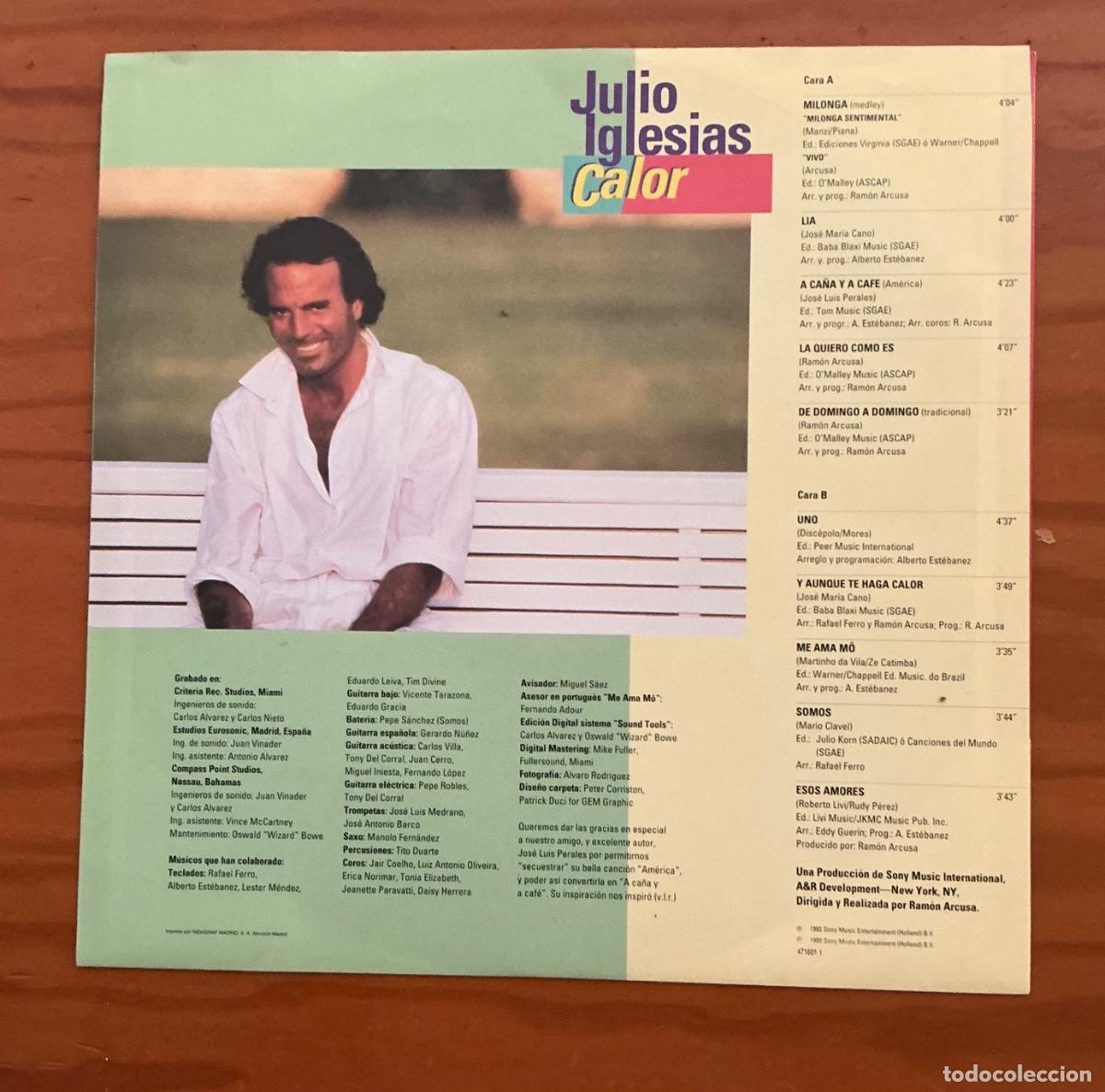 Discos de vinilo: Calor. Julio Iglesias. - Foto 3