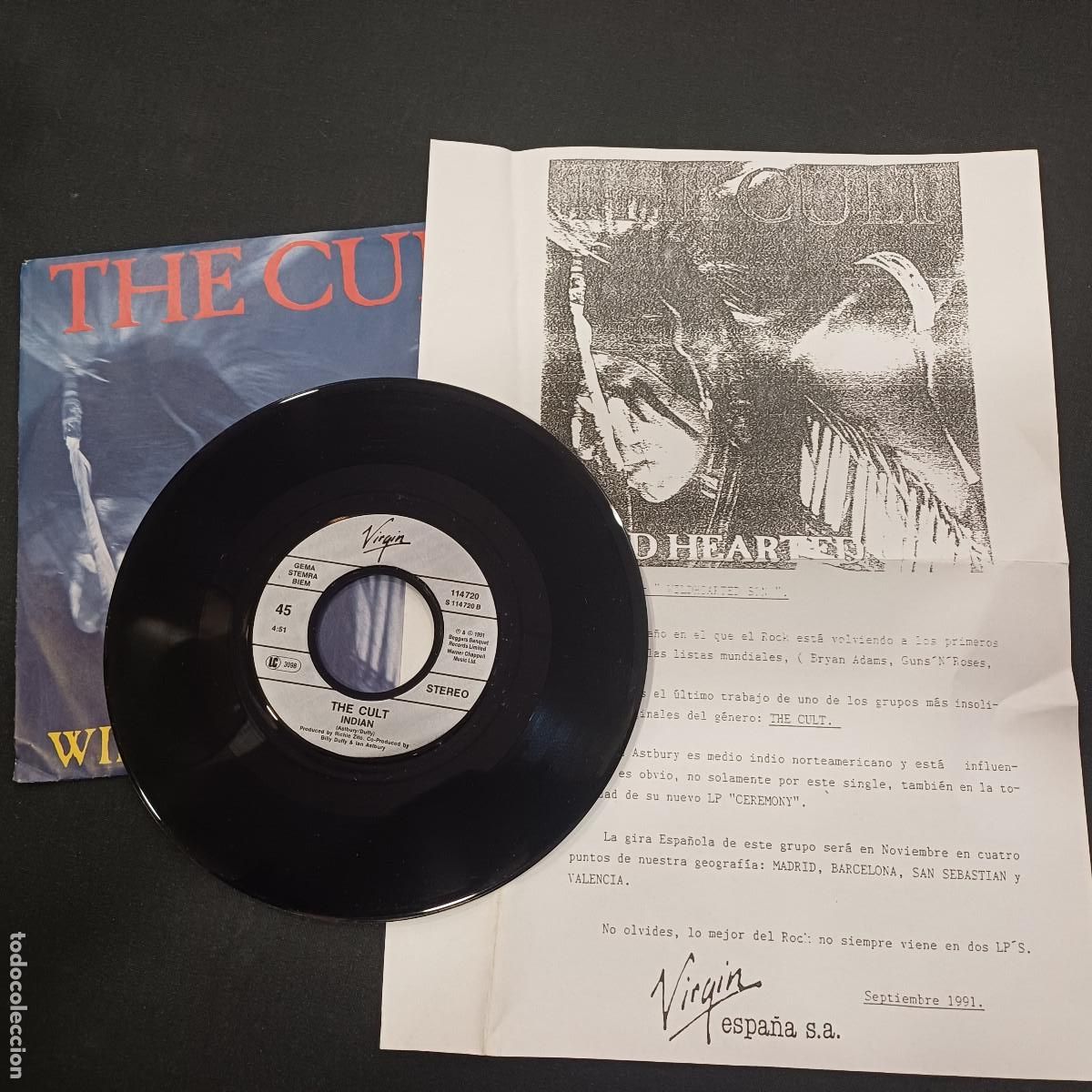 Discos de vinilo: THE CULT/WILD HEARTED SON/SINGLE+HOJA PROMO.