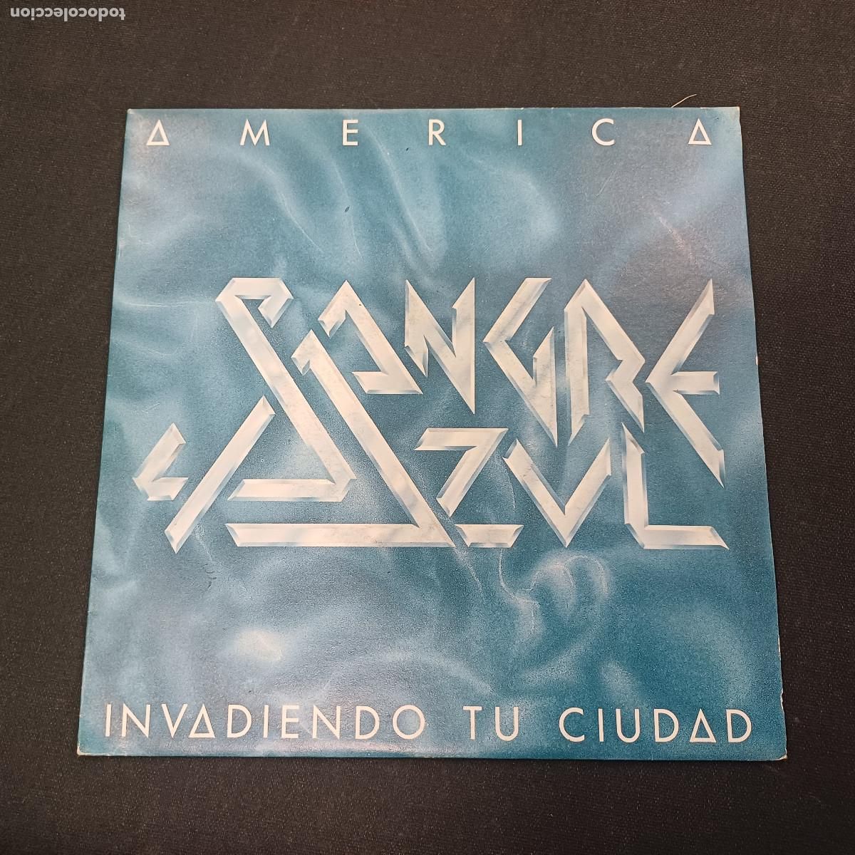Discos de vinilo: SANGRE AZUL/AMERICA/SINGLE METAL.