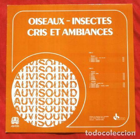 Discos de vinilo: PAJAROS - INSECTOS - Efectos de Sonido (LP 1984) OISEAUX - INSECTES - Cris et Ambiances - Birds