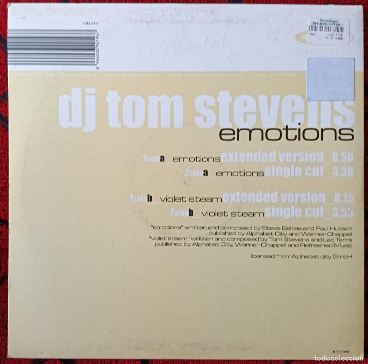 Discos de vinilo: DJ TOM STEVENS ** Emotions ** MAXI SINGLE VINILO 2000 - Foto 2