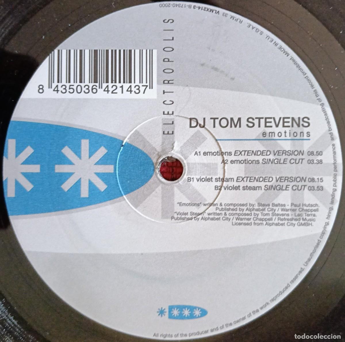 Discos de vinilo: DJ TOM STEVENS ** Emotions ** MAXI SINGLE VINILO 2000 - Foto 3