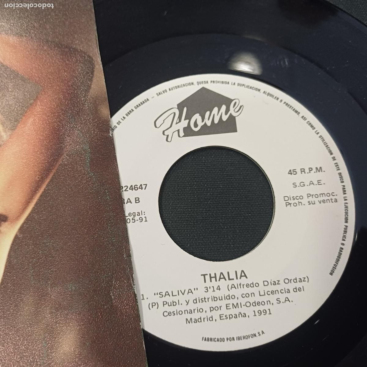 Discos de vinilo: THALIA/SALIVA/SINGLE PROMOCIONAL. - Foto 2