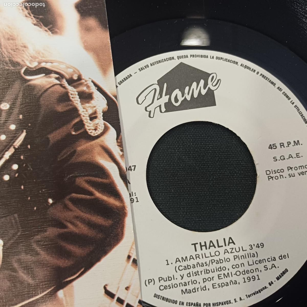 Discos de vinilo: THALIA/AMARILLO AZUL/SINGLE PROMOCIONAL. - Foto 2