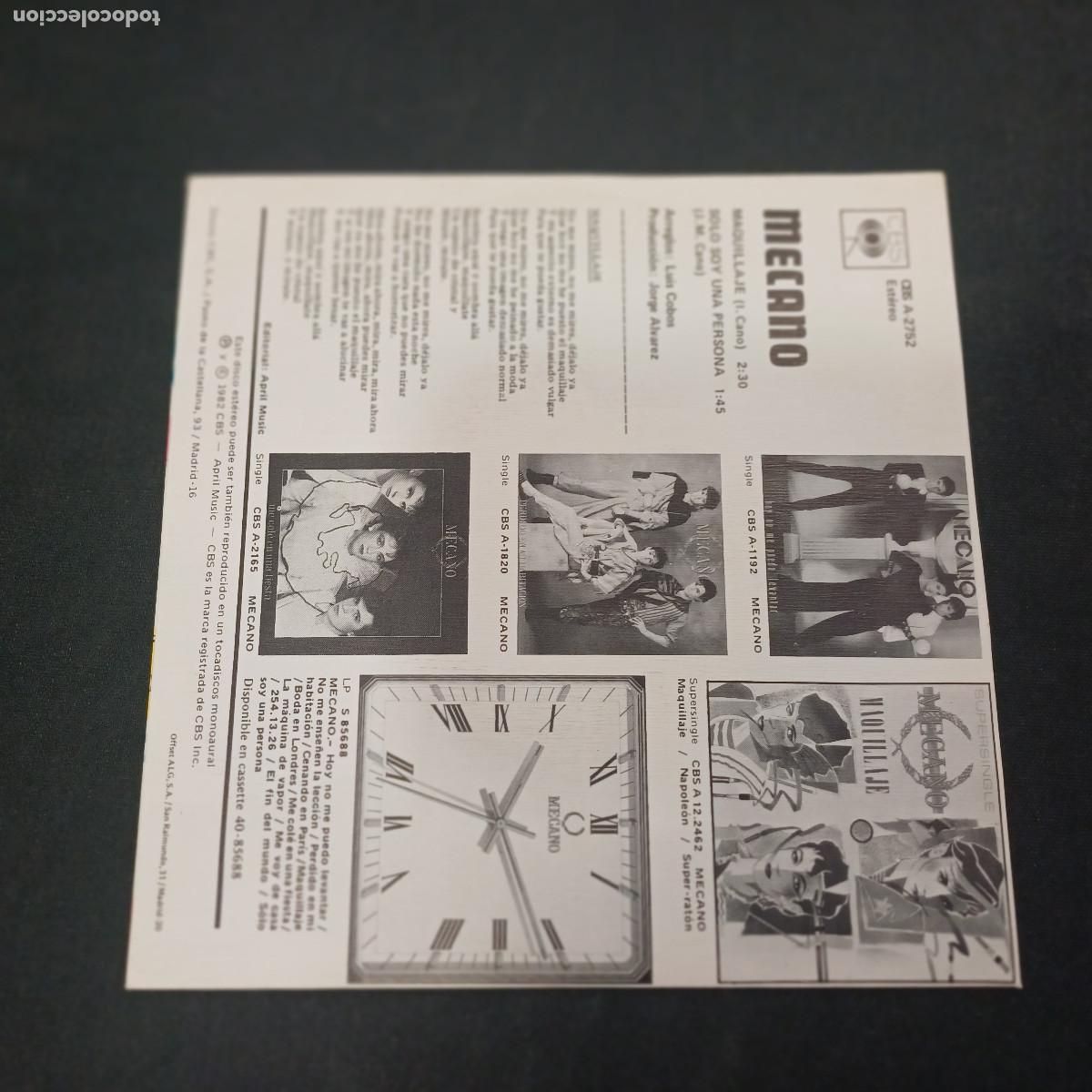 Discos de vinilo: MECANO/MAQUILLAJE/SINGLE. - Foto 3