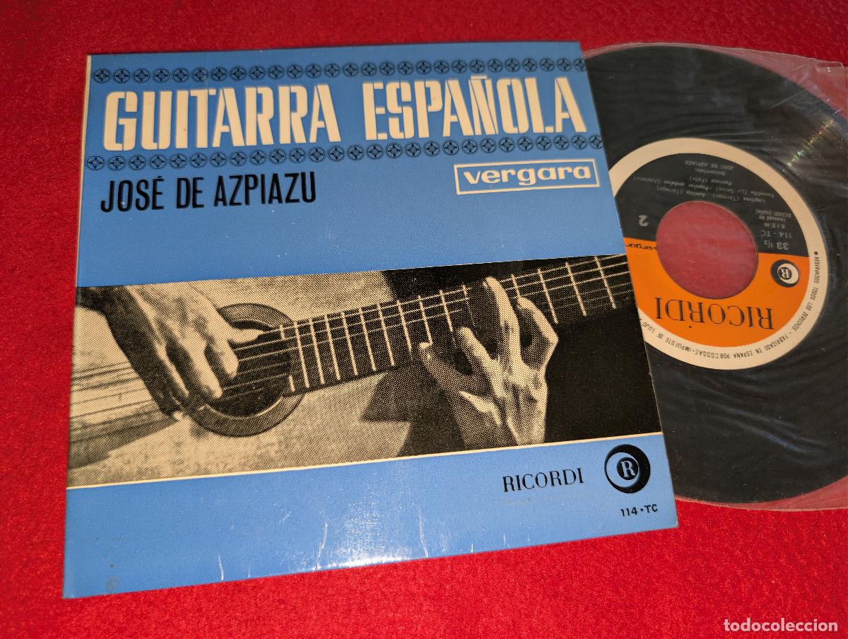 Discos de vinilo: JOSE DE AZPIAZU Guitarra Espa&ntilde;ola. Romance Antiguo/Lagrima+++ EP 7'' 1964 Ricordi ESPA&Ntilde;A SPAIN