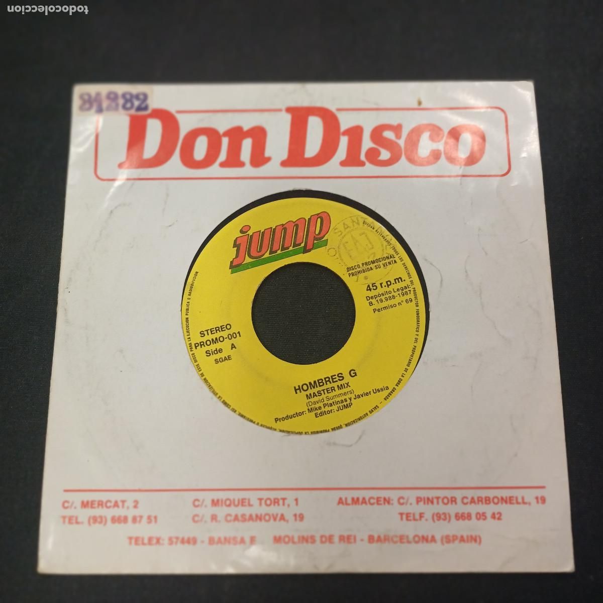 Discos de vinilo: HOMBRES G/MASTER MIX/SINGLE PROMOCIONAL. - Foto 1