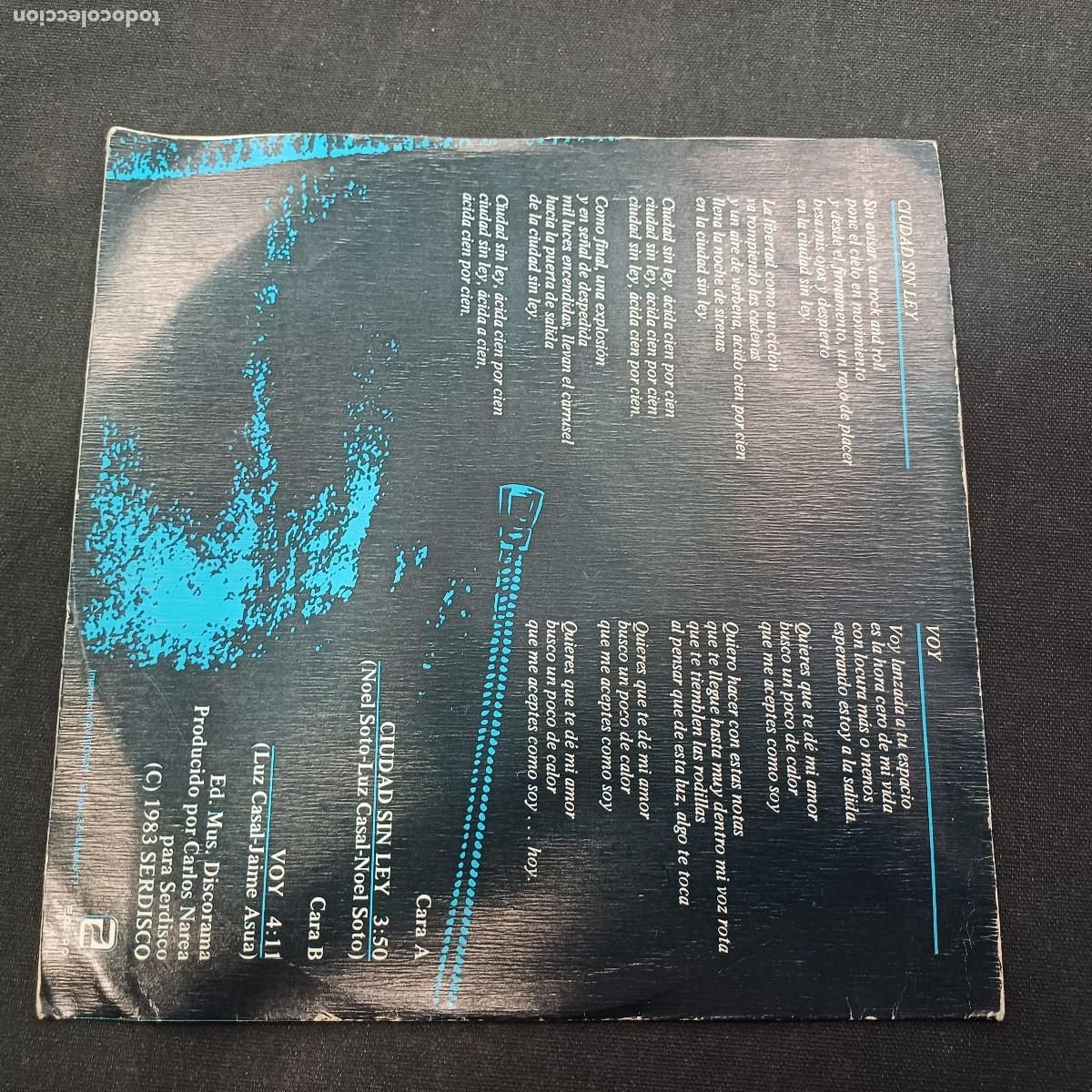Discos de vinilo: LUZ/CIUDAD SIN LEY/SINGLE PROMOCIONAL. - Foto 3