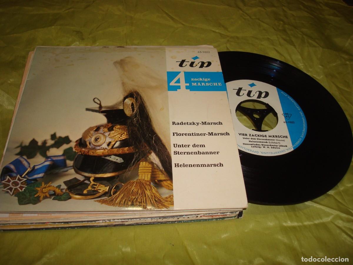 Discos de vinilo: 4 ZACKIGE MARSCHE. RADETZKY-MARSCH + 3 EP. TIP, EDC. GERMANY. IMPECABLE(#)