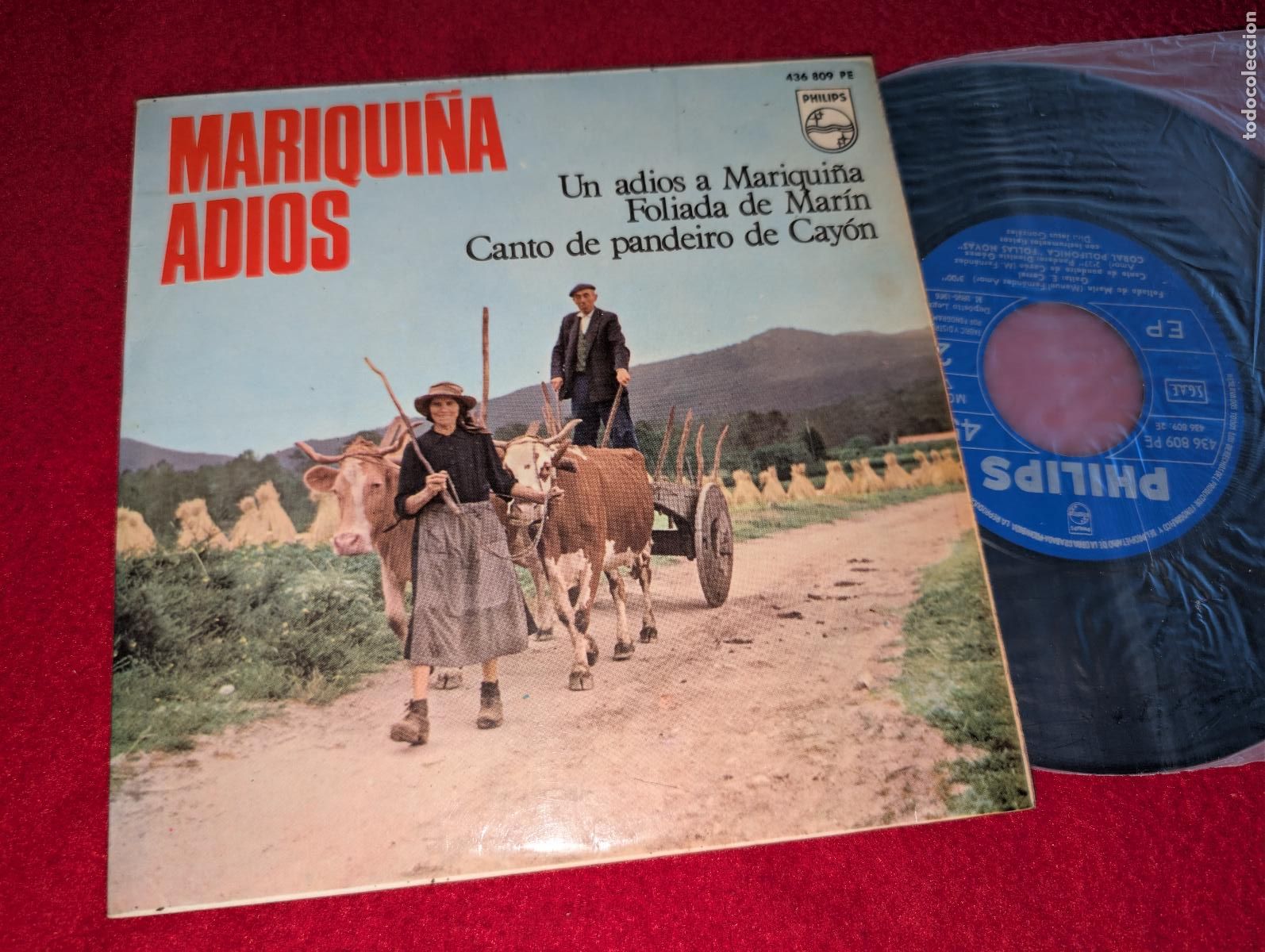 Discos de vinilo: FOLLAS NOVAS Un adios Mariqui&ntilde;a / Foliada de Marin/Canto de pandeiro de Cayon EP 1966 GALIZA GAITA