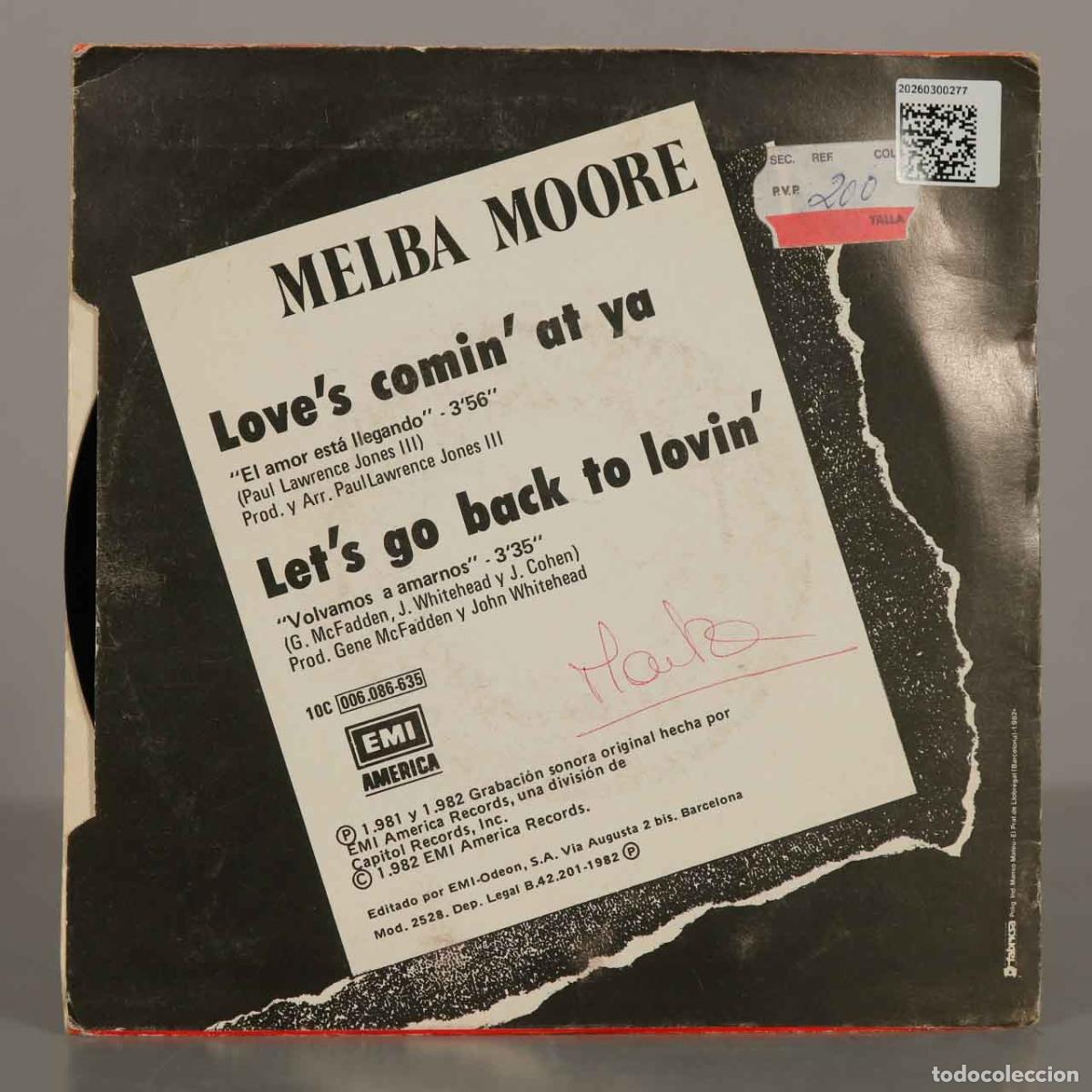 Discos de vinilo: SINGLE. El Amor Est&aacute; Llegando - Melba Moore - Foto 2