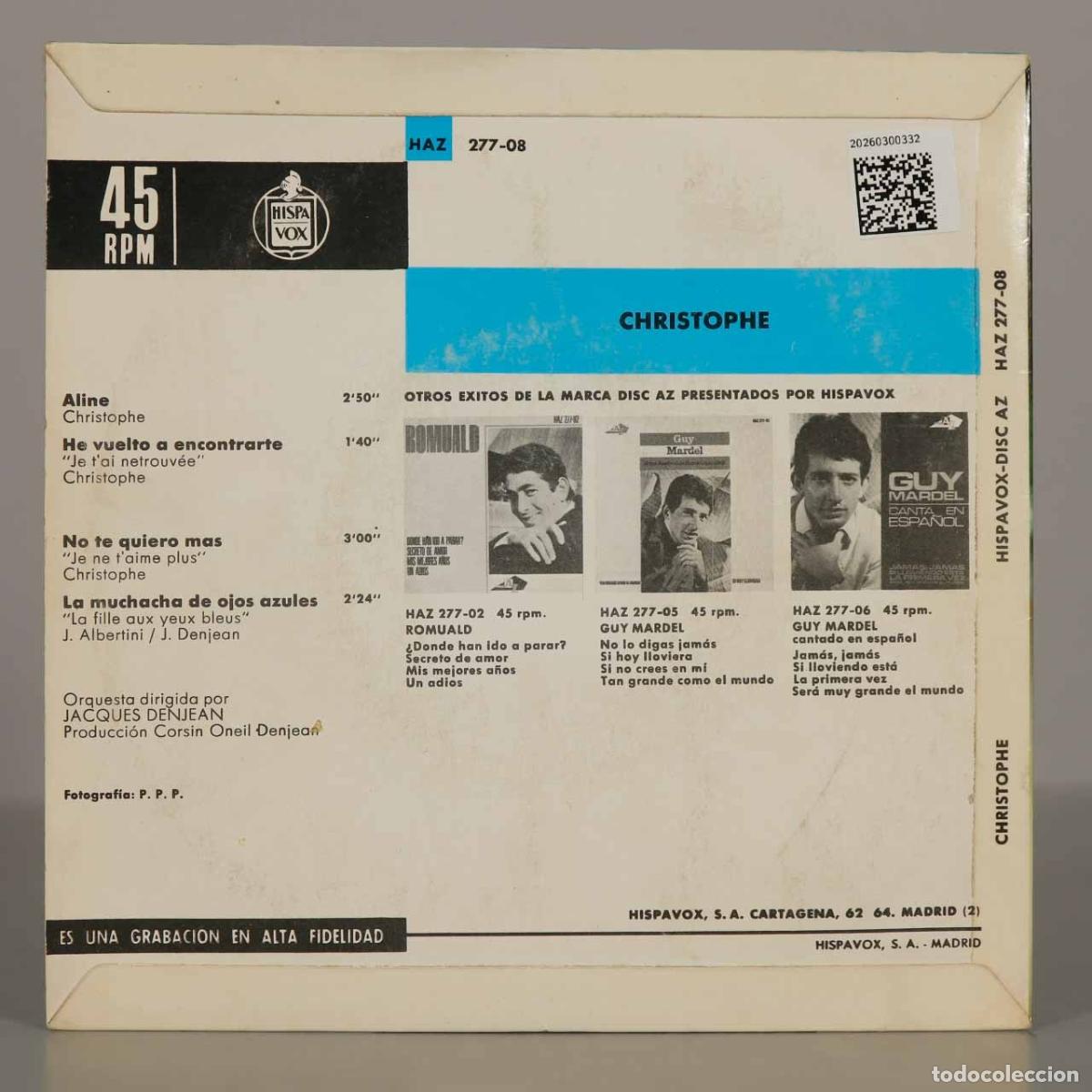 Discos de vinilo: EP. Aline - Christophe - Foto 2