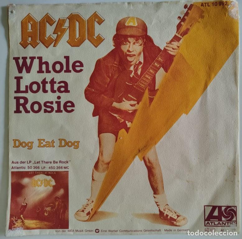 Discos de vinilo: AC-DC (ACDC). Whole lotta Rosie/ Dog eat dog. Atlantic, Germany 1977 (solo cubierta)