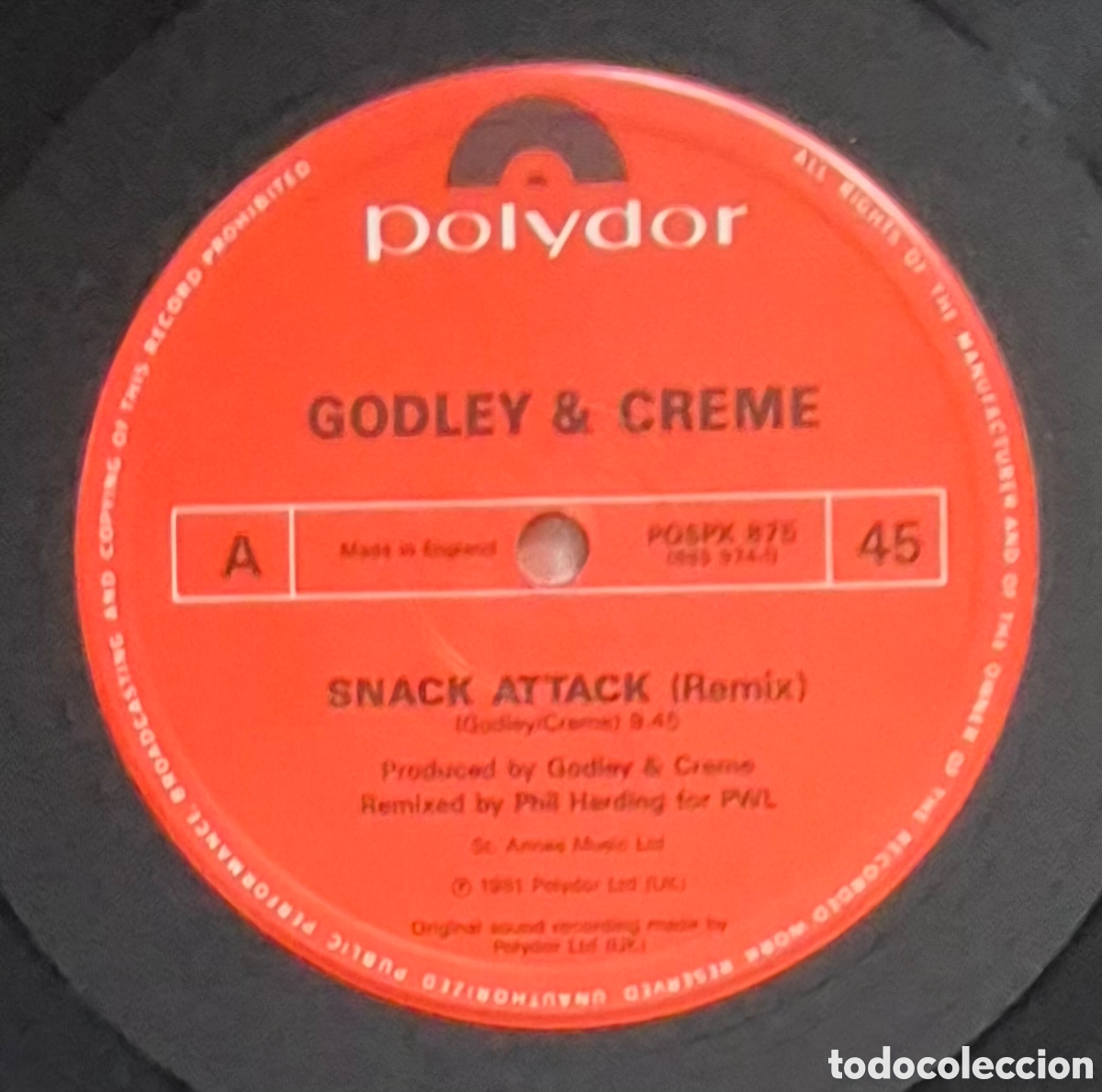 Discos de vinilo: MAXI - GODLEY & CREME - SNACK ATTACK - 1987 INGLATERRA - Foto 3