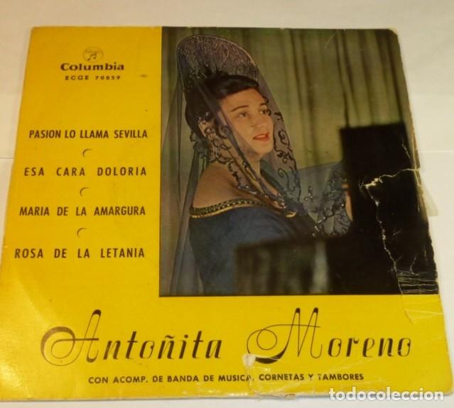 Discos de vinilo: ANTO&Ntilde;ITA MORENO // PASION LO LLAMA SEVILLA+3 // 1962 // EP