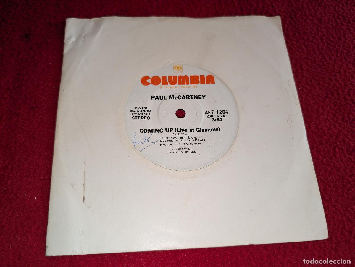 Discos de vinilo: PAUL McCARTNEY Coming up (Live Glasgow) 7'' SINGLE 1980 CBS PROMO UNA CARA SPAIN BEATLES
