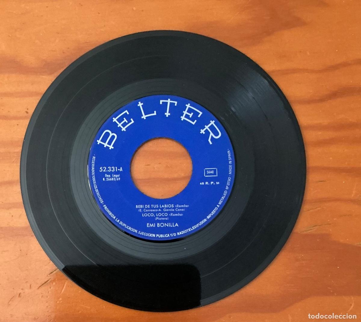 Discos de vinilo: Emi Bonilla. Beb&iacute; de tus labios y +. - Foto 3