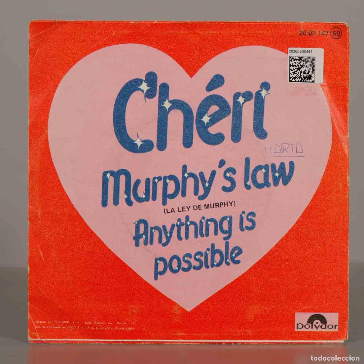 Discos de vinilo: SINGLE. Murphy&acute;s Law - Anything Is Possible - Ch&eacute;ri - Foto 2