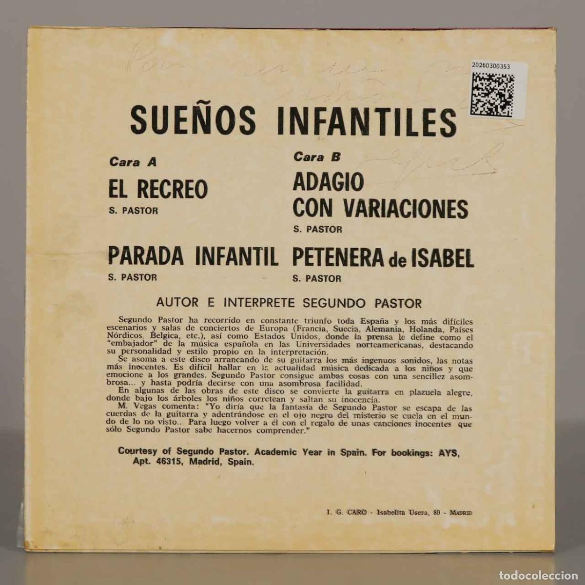 Discos de vinilo: EP. Sue&ntilde;os Infantiles - Segundo Pastor - Foto 2
